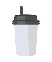 Disposable coffee cup. Coffee drink in flat style.