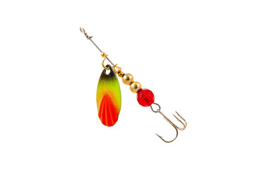 Fishing Spinner (Spoon Lure) Isolated on White background .