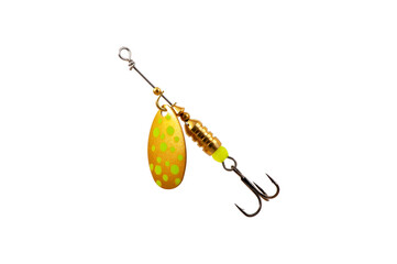 Fishing Spinner (Spoon Lure) Isolated on White background .