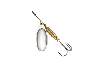 Fishing Spinner (Spoon Lure) Isolated on White background .