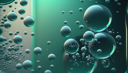 3d render, abstract background with air bubbles, wallpaper with glass balls, purity concept