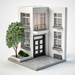 Miniature apartment building home small scale architecture mockup