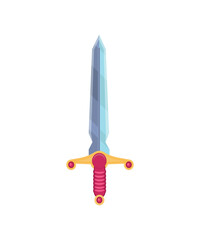 Illustration of sword. Fantasy inventory for creating computer game. 