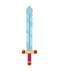 Illustration of sword. Fantasy inventory for creating computer game. 