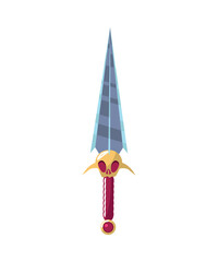 Illustration of sword. Fantasy inventory for creating computer game. 