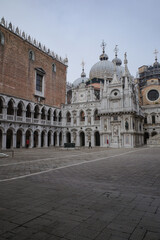 Fototapeta na wymiar Venice, Italy: Nov 15, 2022: St Marks Basilica from inside the Doge's Palace