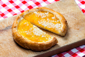 traditional Czech pie filled with apricot marmelade