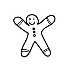 Gingerbread. Christmas doodles hand drawn