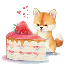 Birthday cake with a cute little animals