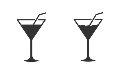 Martini cocktail vector icons set