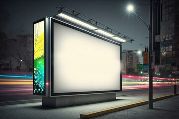 illustration, digital media blank billboard, generative ai