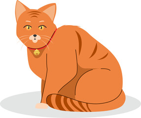 Orange cute cat animal flat illustration design
