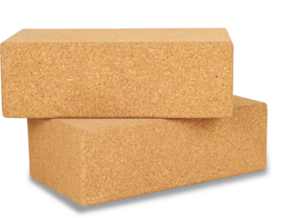 cork yoga blocks isolated on white background