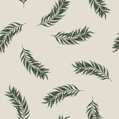 Fototapeta premium Seamless pattern with green branches. Vector.