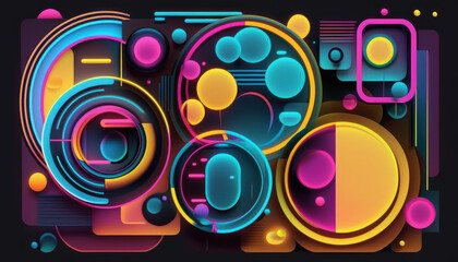 colourful bubbles design wallpaper desktop background Generative AI, Generativ, KI