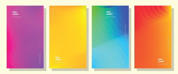 Obraz premium Colorful fluid wavy poster background template design set