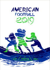 Sports vector background on the theme of American football. Vector background for booklets, posters, posters, invitations. 