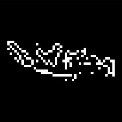 Pixel map of Indonesia. Vector illustration.