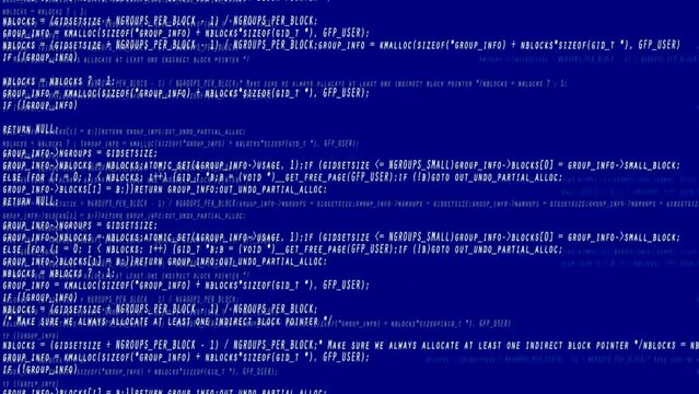 Program code. Computer programming code scroll close up