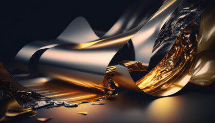 silver gold metal silk texture background wallpaper Generative AI, Generativ, KI