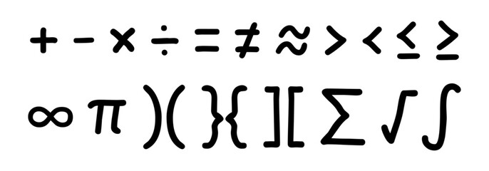 Vector icon with mathematics sign for app and web design. Math symbol.