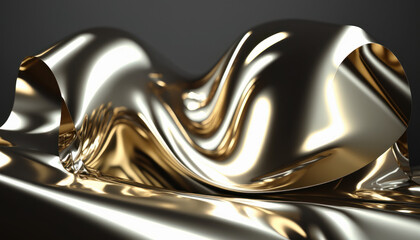 silver gold metal silk texture background wallpaper Generative AI, Generativ, KI