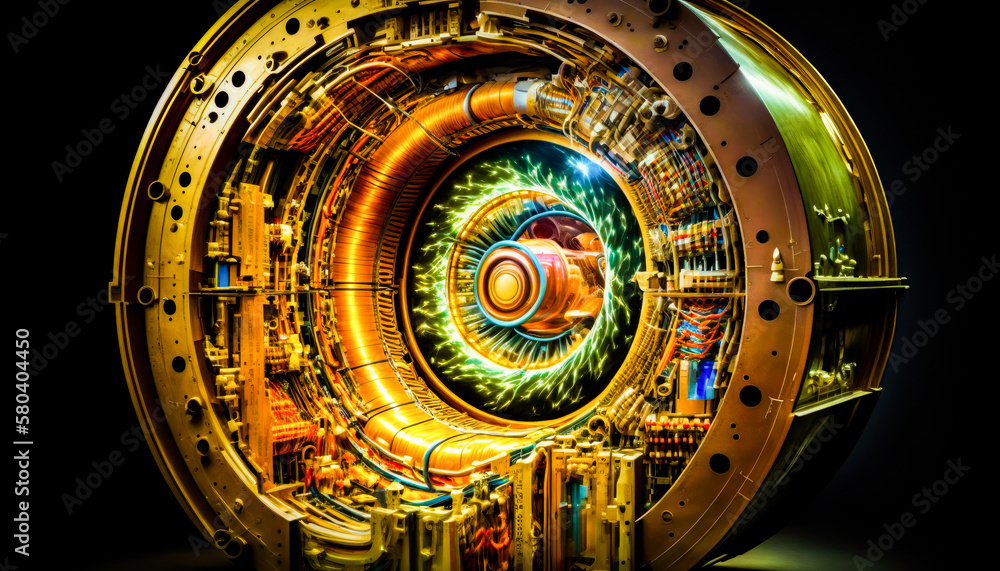 Aufkleber the large hadron collider, the largest particle accelerator in the world. generative ai.