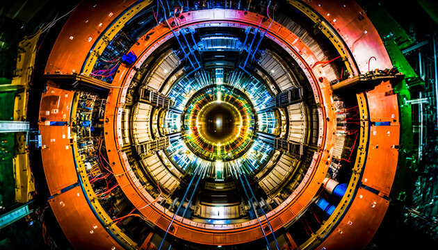 The large hadron collider in france. Generative AI.