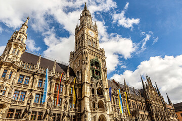 Naklejka premium View at munich town hall at Marienplatz