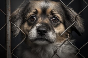 The little dog at the shelter is full of hope. I'm the best, so take me!. Generative AI