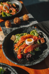 Salmon Salad and Appetizers on The Table