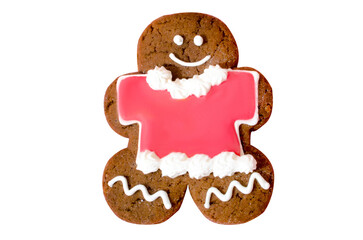 gingerbread man christmas gingerbread top view png isolated