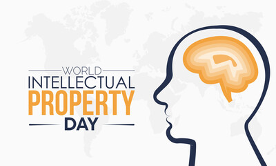 World Intellectual Property Day. patent right awareness concept banner or template black and orange color design with white background. observed on April 26