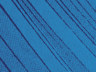 Macro view of the dot printing pattern on an old comic book page with abstract blue monotone color effect - 580407641