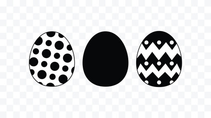 Easter eggs icons. Easter eggs on transparent background. Vector illustration