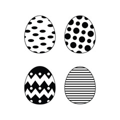 Easter egg icon. Set of simple flat eggs symbols. Vector illustration