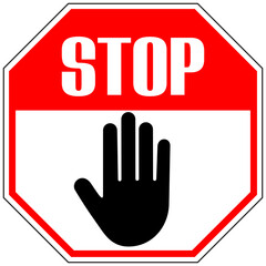 Stop sign with hand