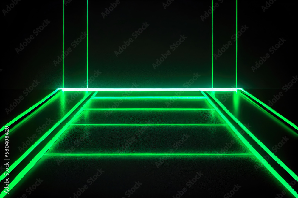 Poster futuristic background with glowing lines. neon light effect, ai generation.