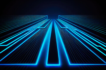 Futuristic abstract background with glowing lines, ai generation.