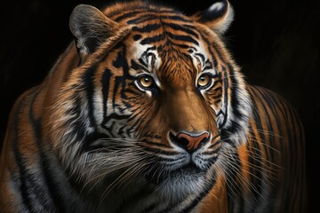Fototapeta premium Tiger Portrait. Generative AI