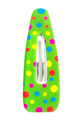 Colored hair clips isolated on white background.