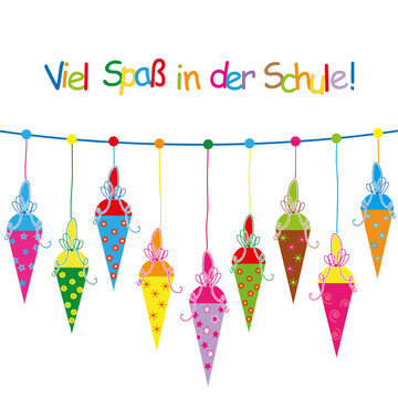 Bunte Schult&uuml;ten zur Einschulung