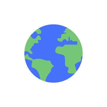 Planet earth in flat style. Vector illustration in cartoon style for postcard design