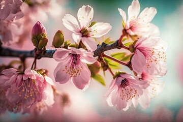 Spring Cherry Blossom Sakura, Spring Time Cherry Blossom Sakura, Generative Ai