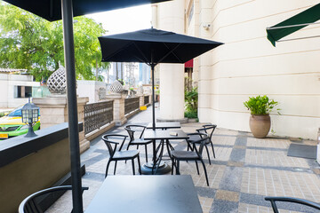 Table and chair at Coffee Shop.
