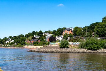 Elbe beach (Elbstrand) Övelgönne in Hamburg, Germany