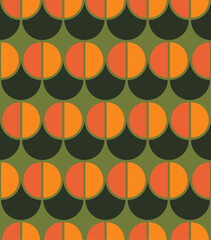 Seamless geometric retro pattern in 70s 60s trendy style. Vector illustration.