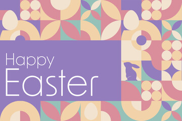 Happy Easter. Holiday concept. Template for background, banner, card, poster with text inscription. Vector EPS10 illustration.
