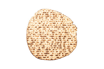 Matzah Shmurah for Jewish holiday Pesach on white background.