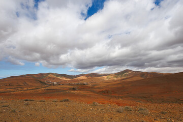 Fototapeta na wymiar Typical landscape in the inland of Fuerteventura